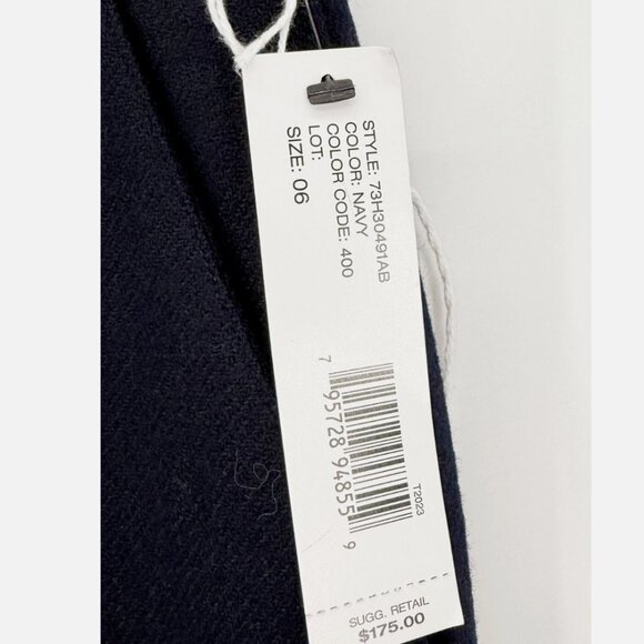 DKNY Petite NWT NAVY BLUE WOOL HIGH RISE PANTS SZ 6 - Picture 4 of 6